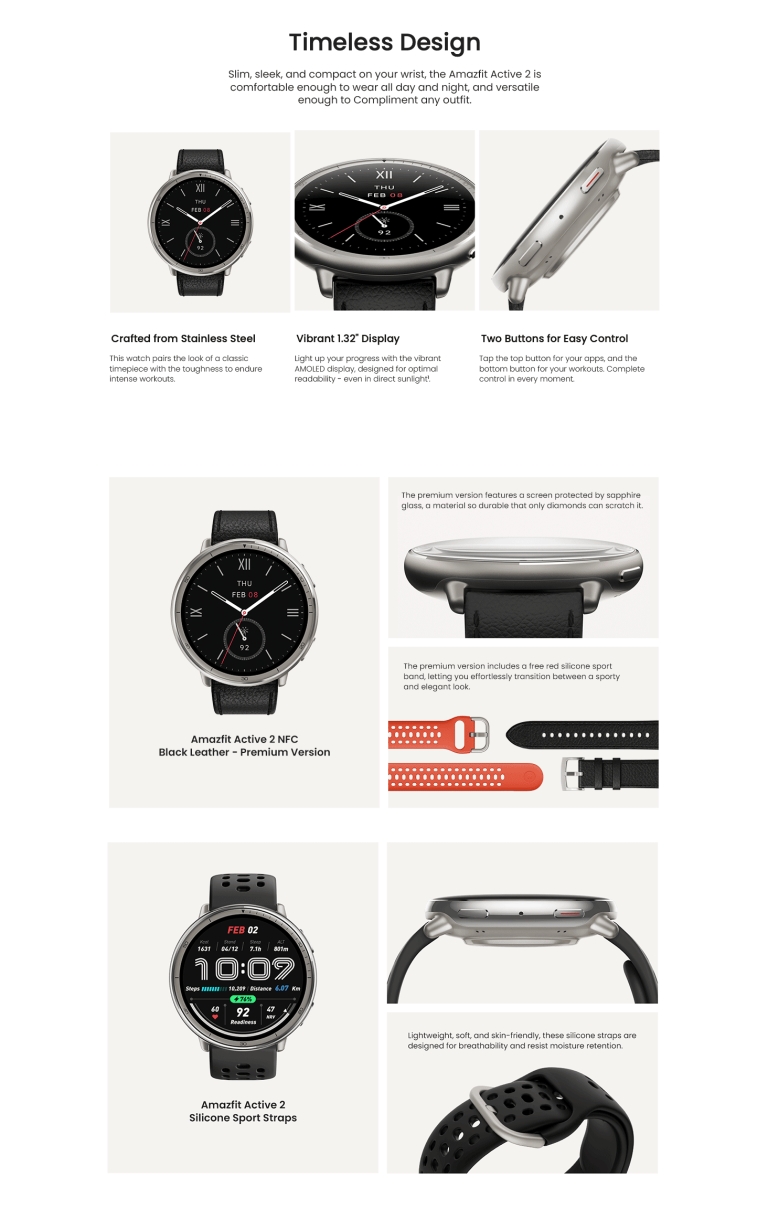 Amazfit Active 2 Round – Official Amazfit Malaysia